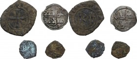 Medieval. Multiple lot of four (4) AR and BI coins of South Italy. AR/BI. F:VF.