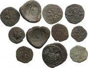 Medieval. Lot of 11 unclassified Follari of Sicily, 12th-13th century. AE. About VF:Good F:F.