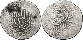 Timurids. Sultan Husayn (AH 873-911 / AD 1469-1506). AR Tanka post reform Type, Astarabad, (AH 895-909). Shi'ite kalima. / Name and titles, around cen...