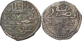Ottoman Empire. Mahmud II (AH 1223-1255 / AD 1808-1839). 1/4 Budju, Jaza’ir (Algeria), AH 1226 (1811). Name and titles. / Mint and AH date. KM 62. AR....