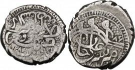 Afghanistan. Barakzai, Sher 'Ali (AH 1280-1296 / AD 1863-1879). Rupee, Kabul, AH 1286. Five stem Toughra, name and titles 'khan-e afghan' (Re degli af...