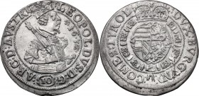 Austria. Leopold V (1619-1632). AR 10 Kreuzer 1632, Hall mint. M-T 477. AR. 4.32 g. 29.00 mm. About EF.