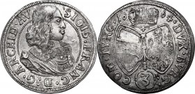 Austria. Sigismund Franz (1662-1665). AR 3 Kreuzer 1664, Hall mint. M-T 534. AR. 1.35 g. 21.00 mm. Good VF.