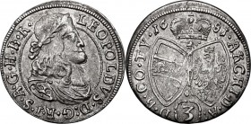 Austria. Leopold I (1657-1705). AR 3 Kreuzer 1681, Hall mint. KM 1245. AR. 1.71 g. 20.00 mm. Good VF.