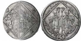 Austria. Johann Ernst Graf Von Thun (1687-1709). AR 15 Kreuzer 1694, Salzburg mint. Probszt 1848. AR. 6.06 g. 28.00 mm. VF+.