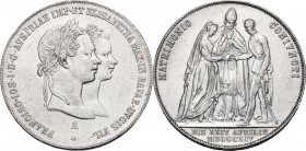 Austria. Franz Joseph (1848-1916). AR Gulden 1854 A, Wien mint. Herinek 823. AR. 13.01 g. 29.00 mm. Scarce. VF. For the wedding with Elizabeth of Baye...