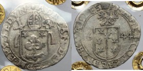Switzerland. Adrian III von Riedmatten (1640-1646). BI Batzen 1644, Sitten, Bistum. HMZ 2-1057a. BI. 2.21 g. 23.00 mm. Scarce. VF.