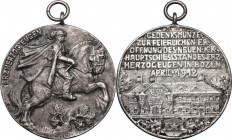 Austria. AR Medal 1912, Auf die Eröffnung des neuen k.k. Hauptschießstandes 'Erzherzog Eugen' in Bozen. Hauser 5352. AR. 30.75 g. 48.00 mm. Opus: A. S...