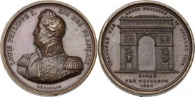 France. Louis Philippe I (1830-1848). AE Medal 1836 for the inauguration of the arch built in 1806 under Napoleon. AE. 20.50 mm. Opus: Depaulis. Minor...