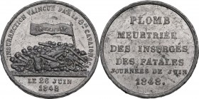 France. Tin Medal 1848 for the insurrection. PB. VF.