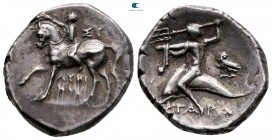 Calabria. Tarentum circa 272-240 BC. ΛΥΚΙΝΟΣ, magistrate. Nomos AR