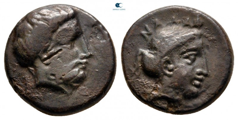 Thessaly. Phalanna circa 325-275 BC. 
Chalkous Æ

14 mm, 3,18 g

Bearded he...