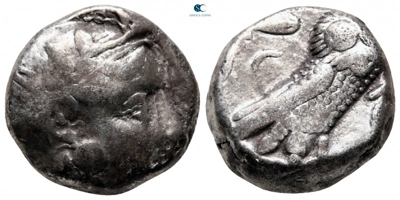 Attica. Athens circa 350-294 BC. 
Tetradrachm AR

20 mm, 16,89 g

Helmeted ...