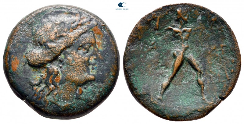 Messenia. Messene circa 191-183 BC. 
Bronze Æ

21 mm, 7,18 g

Head of Demet...