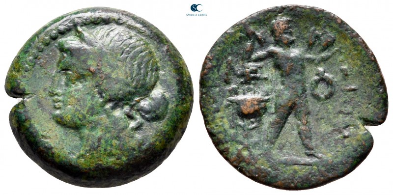 Messenia. Messene circa 150-130 BC. 
Bronze Æ

19 mm, 5,86 g

Head of Demet...