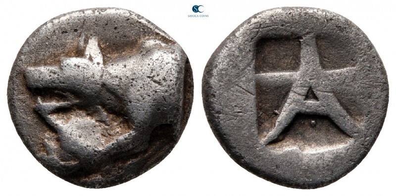 Argolis. Argos circa 480-460 BC. 
Triobol AR

13 mm, 2,62 g

Forepart of wo...