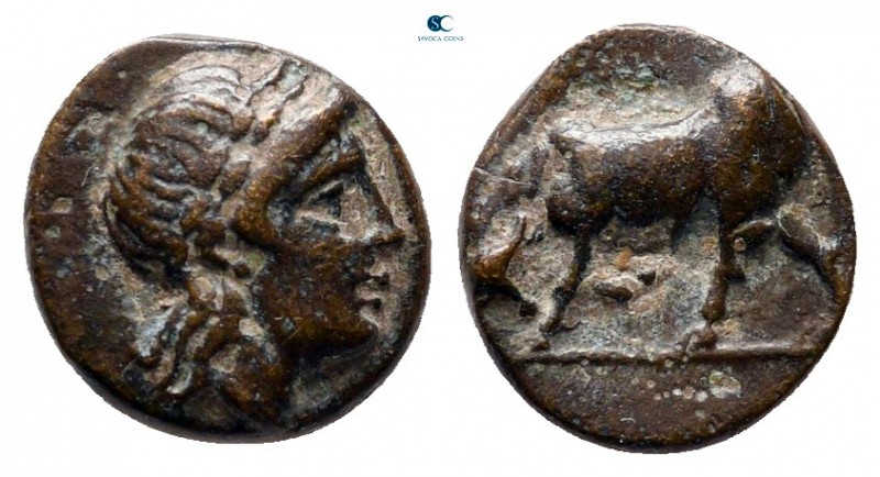 Mysia. Gambrion after circa 350 BC. 
Bronze Æ

8 mm, 0,98 g

Laureate head ...