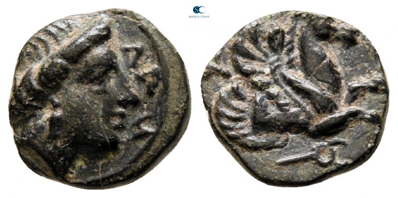 Mysia. Lampsakos circa 400-200 BC. 
Bronze Æ

9 mm, 1,68 g

Female head rig...