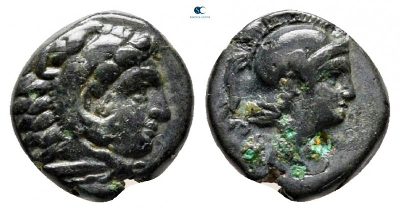 Mysia. Pergamon circa 310-282 BC. 
Bronze Æ

8 mm, 1,09 g

Head of Herakles...