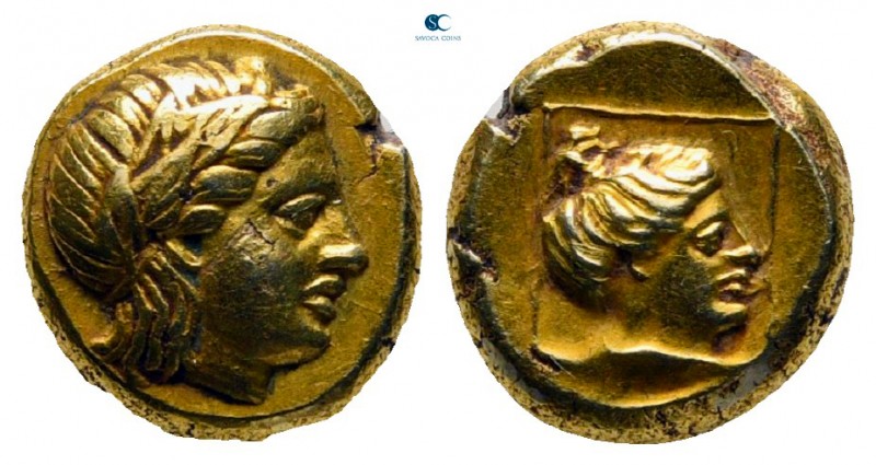 Lesbos. Mytilene circa 377-326 BC. 
Hekte EL

8 mm, 2,55 g

Laureate head o...