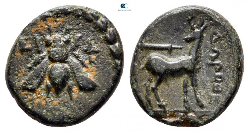 Ionia. Ephesos circa 200 BC. Doro[…], magistrate
Bronze Æ

11 mm, 1,52 g

B...