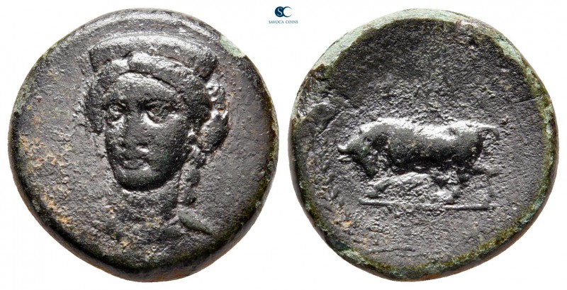 Ionia. Phygela circa 350-300 BC. 
Bronze Æ

17 mm, 4,08 g

Head of Artemis ...