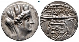 Seleucis and Pieria. Seleukeia Pieria circa 91-90 BC. Dated CY 19 = 91/90. Tetradrachm AR