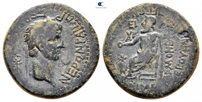 Phrygia. Akmoneia. Nero AD 54-68. L. Servinius Capito, magistrate, and his wife,...