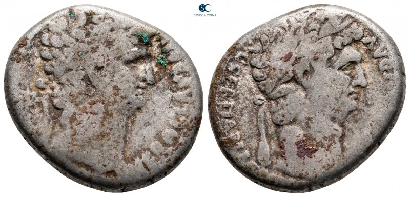 Seleucis and Pieria. Antioch. Nero with Divus Claudius AD 54-68. 
Tetradrachm A...