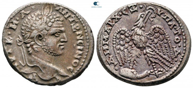 Seleucis and Pieria. Antioch. Caracalla AD 198-217. 
Billon-Tetradrachm

26 m...