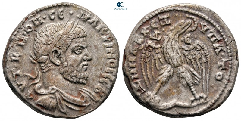 Seleucis and Pieria. Antioch. Macrinus AD 217-218. 
Billon-Tetradrachm

24 mm...