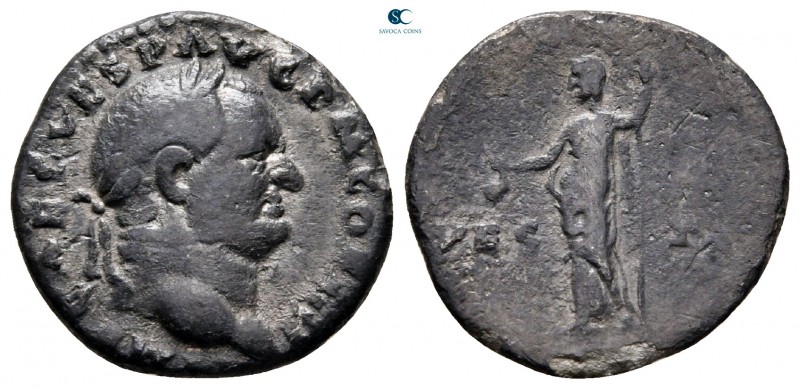 Vespasian AD 69-79. Rome
Denarius AR

17 mm, 2,04 g

[IMP CAES] VESP AVG P ...