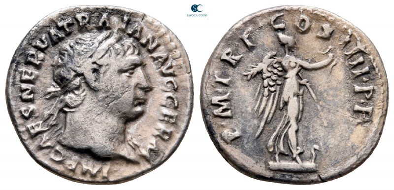 Trajan AD 98-117. Rome
Denarius AR

17 mm, 3,00 g

IMP CAES NERVA TRAIAN AV...