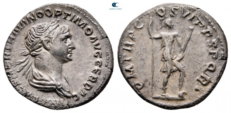 Trajan AD 98-117. Rome
Denarius AR

16 mm, 2,81 g

IMP CAES NER TRAIANO OPT...