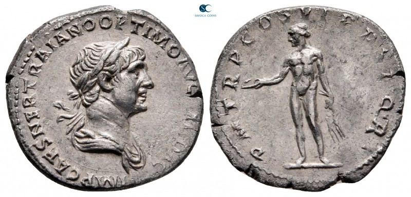 Trajan AD 98-117. Rome
Denarius AR

18 mm, 2,91 g

IMP CAES NER TRAIANO OPT...
