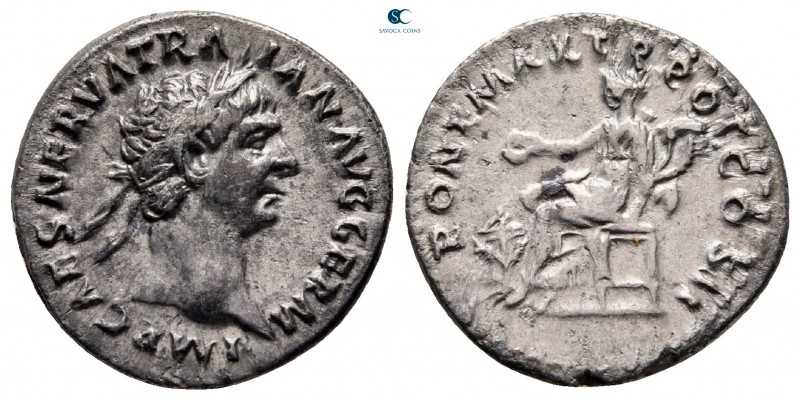 Trajan AD 98-117. Rome
Denarius AR

17 mm, 2,90 g

IMP CAES NERVA TRAIAN AV...