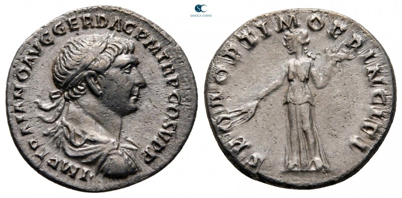 Trajan AD 98-117. Rome
Denarius AR

17 mm, 2,73 g

IMP TRAIANO AVG GER DAC ...