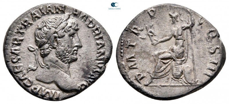 Hadrian AD 117-138. Rome
Denarius AR

17 mm, 2,87 g

IMP CAESAR TRAIAN HADR...