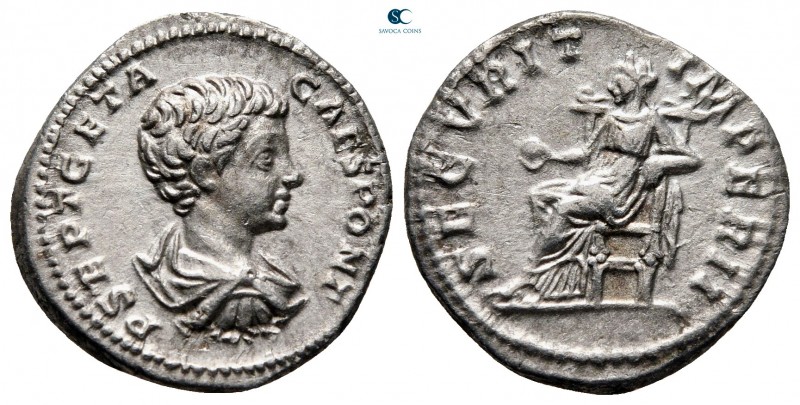 Geta, as Caesar AD 198-209. Rome
Denarius AR

18 mm, 2,99 g

P SEPT GETA CA...