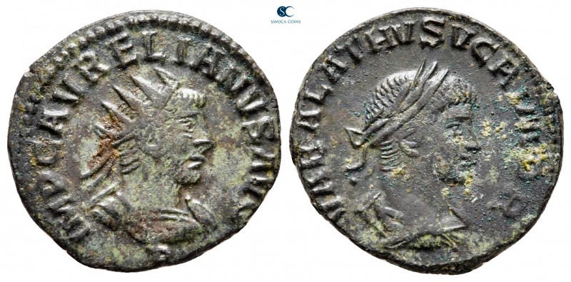 Aurelian and Vabalathus AD 270-275. Antioch
Billon Antoninianus

19 mm, 2,73 ...