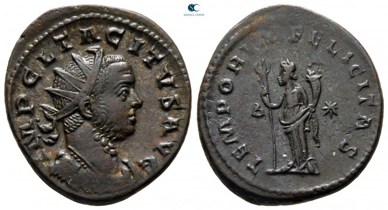Tacitus AD 275-276. 4th officina, May-June 276. Lugdunum (Lyon)
Billon Antonini...