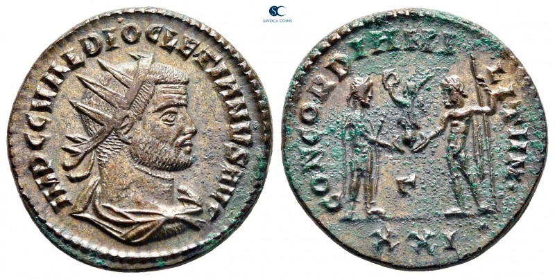 Diocletian AD 284-305. Antioch
Antoninianus Æ

20 mm, 3,82 g

IMP C C VAL D...