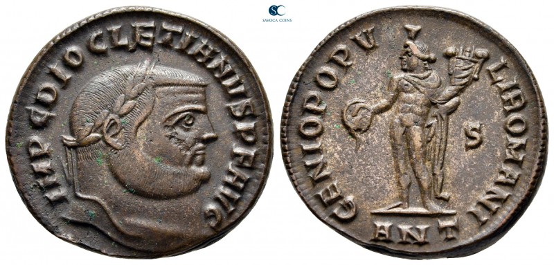 Diocletian AD 284-305. Struck AD 300-301. Antioch
Follis Æ

26 mm, 8,85 g

...