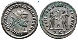 Diocletian AD 284-305. Cyzicus. Radiate Æ