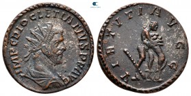Diocletian AD 284-305. Lugdunum (Lyon). Radiatus Æ