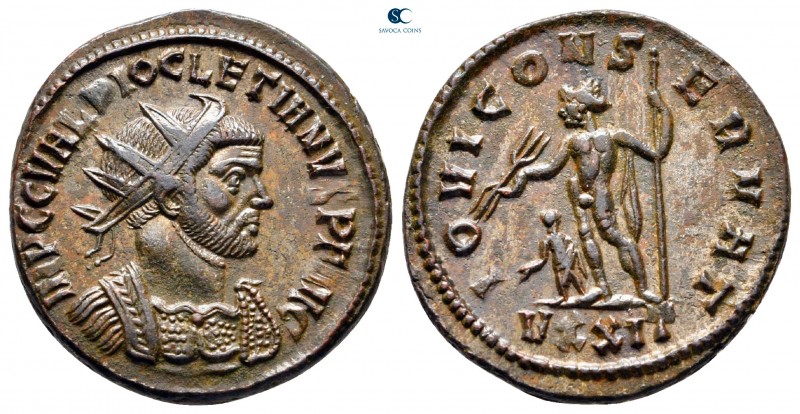 Diocletian AD 284-305. Ticinum
Radiatus Æ

23 mm, 4,71 g

IMP CC VAL DIOCLE...