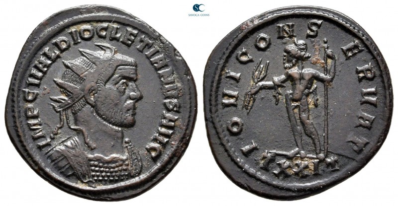 Diocletian AD 284-305. Ticinum
Radiatus Æ

23 mm, 4,09 g

IMP C VAL DIOCLET...