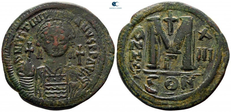 Justinian I AD 527-565. Constantinople
Follis or 40 Nummi Æ

40 mm, 23,92 g
...
