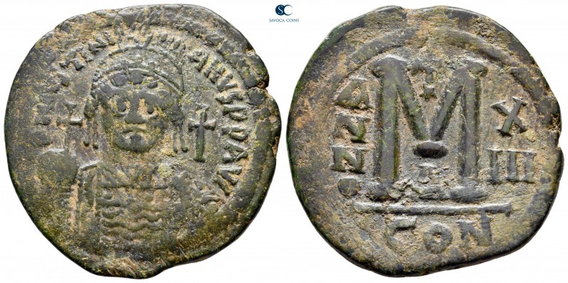 Justinian I AD 527-565. RY 13 (539/40). Constantinople
Follis or 40 Nummi Æ

...