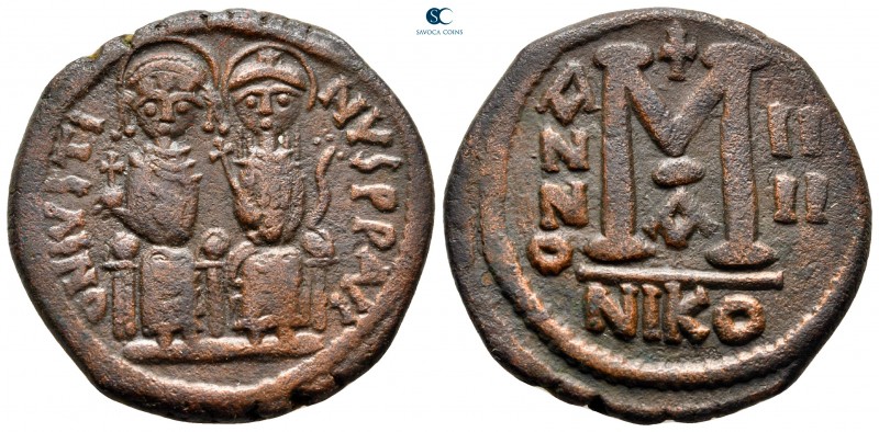 Justin II and Sophia AD 565-578. Nikomedia
Follis or 40 Nummi Æ

30 mm, 14,54...